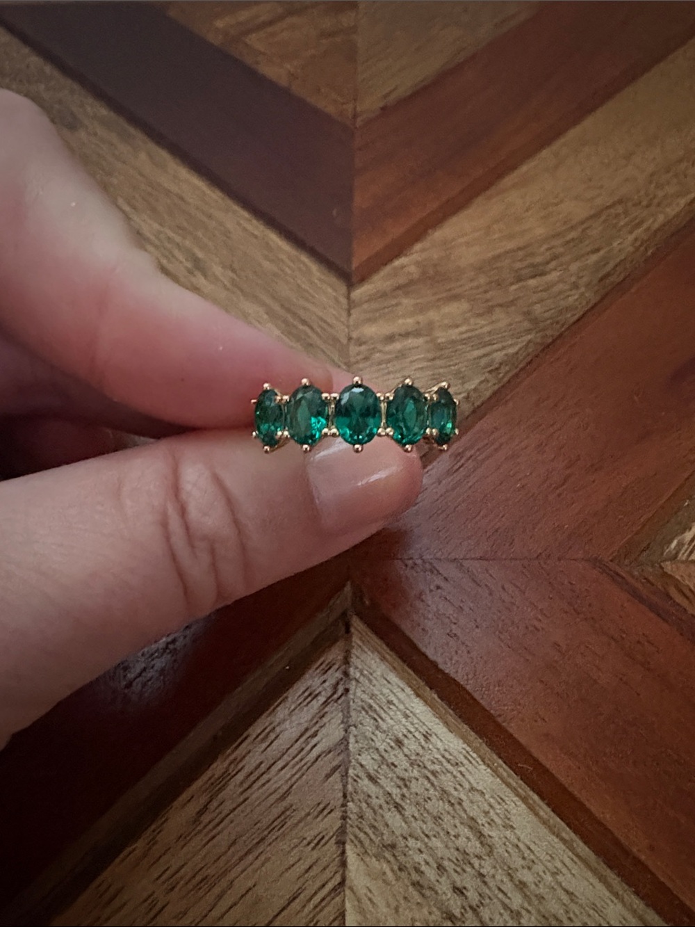Kendra Scott Emerald Green Gold Ring